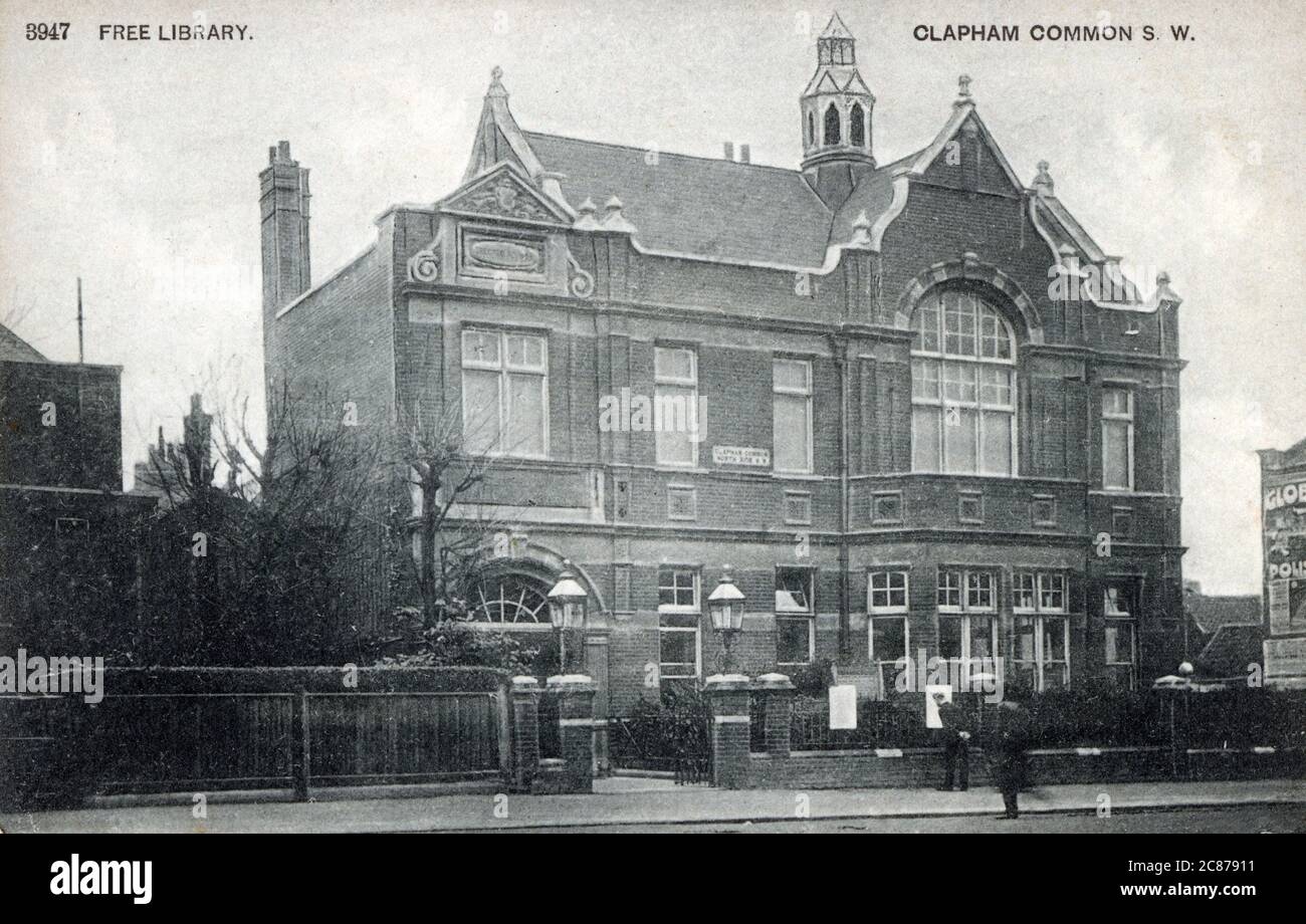 Biblioteca gratuita - Clapham Common, London S.W. Foto Stock