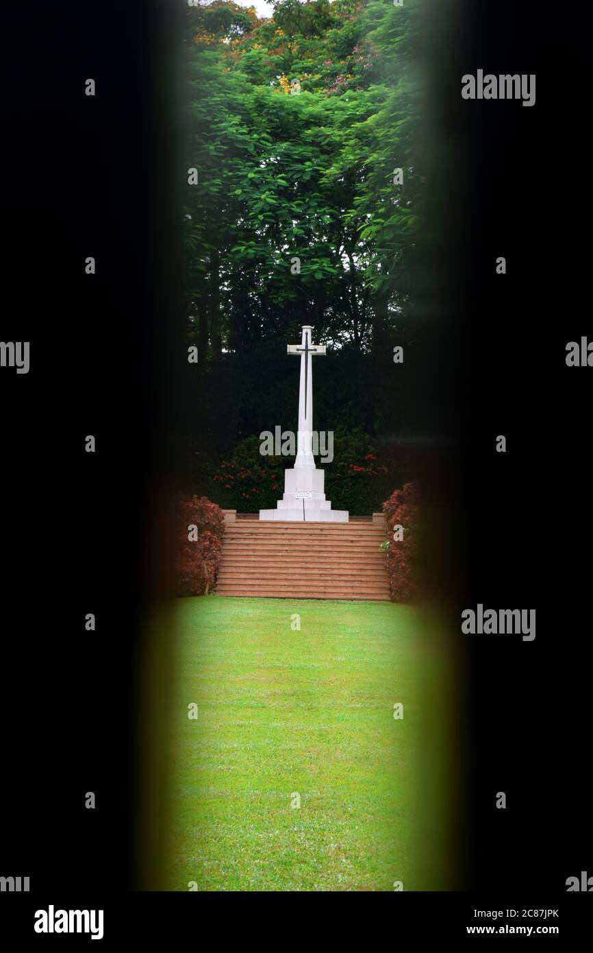 Cimitero della seconda guerra mondiale in Asia meridionale Foto Stock