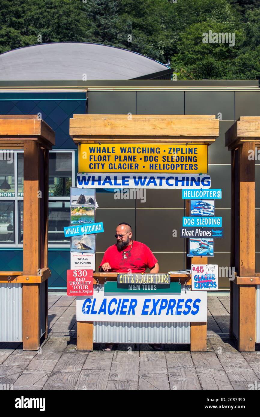 Franklin Street, Juneau,Alaska,negozi a juneau,turisti,alska,stati uniti,usa, Foto Stock