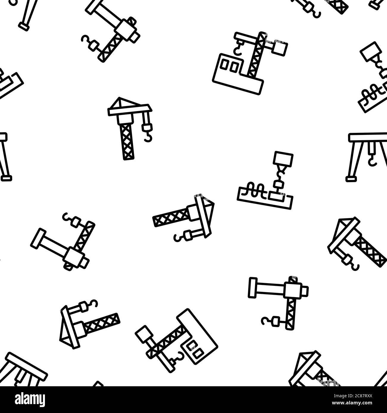 Modello senza giunture vettore per macchine da costruzione gru Illustrazione Vettoriale