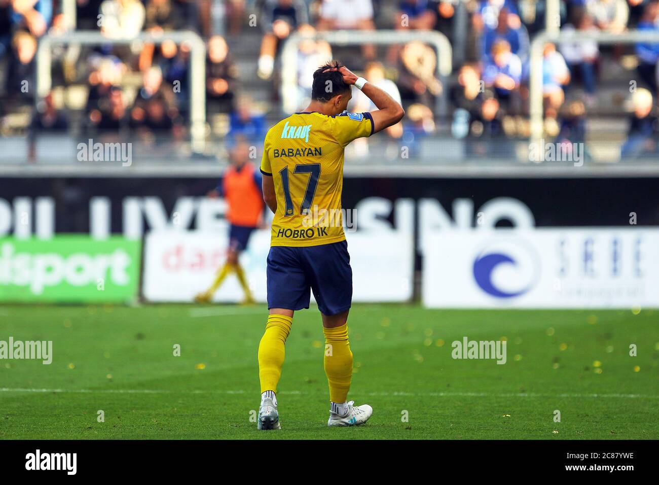 Lyngby, Danimarca, 20 luglio 2020. Edgar Babayan (17) di Hobro IK visto durante la partita 3F Superliga tra Lyngby Boldklub e Hobro IK al Lyngby Stadium. (Foto di credito: Gonzales Photo - Rune Mathiesen). Foto Stock