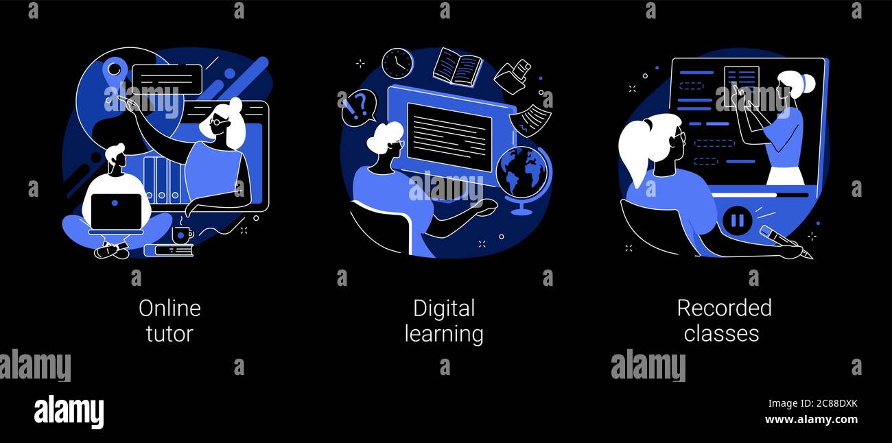Illustrazioni vettoriali astratte di apprendimento personale. Illustrazione Vettoriale