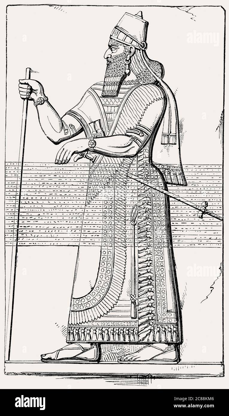 Ashur-nasir-pal II, re di Assiria dal 883 al 859 a.C. Foto Stock