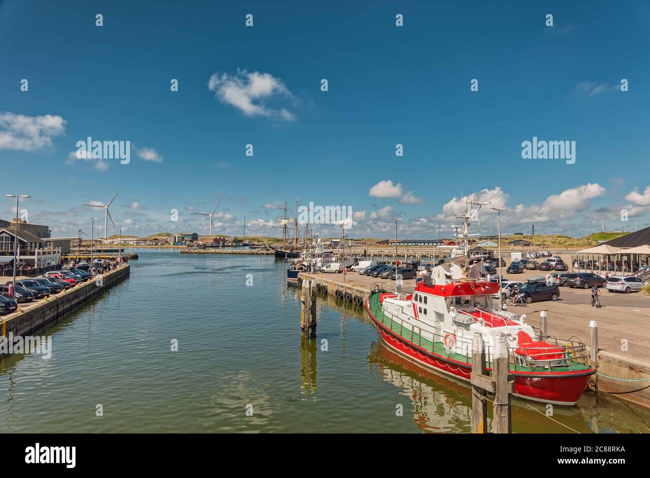 Porto di Hvide Sande presso la costa occidentale danese del Mare del Nord, Danimarca Foto Stock