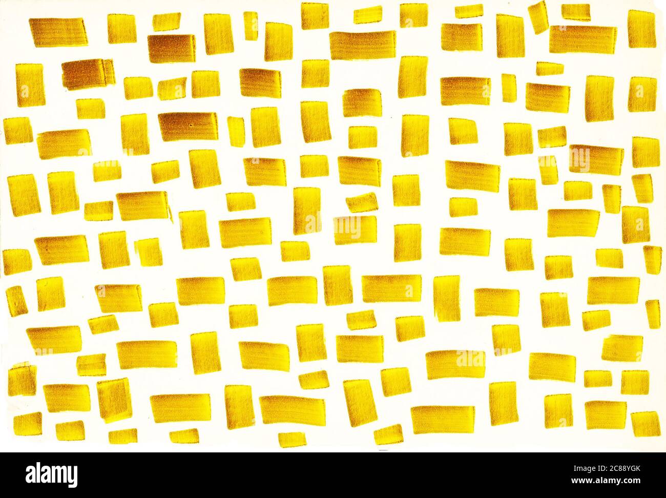 Linee corte dorate - sfondo disegnato a mano. Elemento raster per schede, web-design e decorazione. Grafica semplice e minimalista Foto Stock