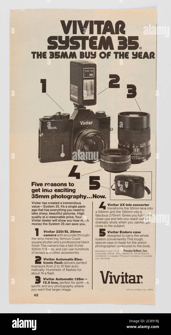 1970's Time Magazine Advertising, USA Foto Stock