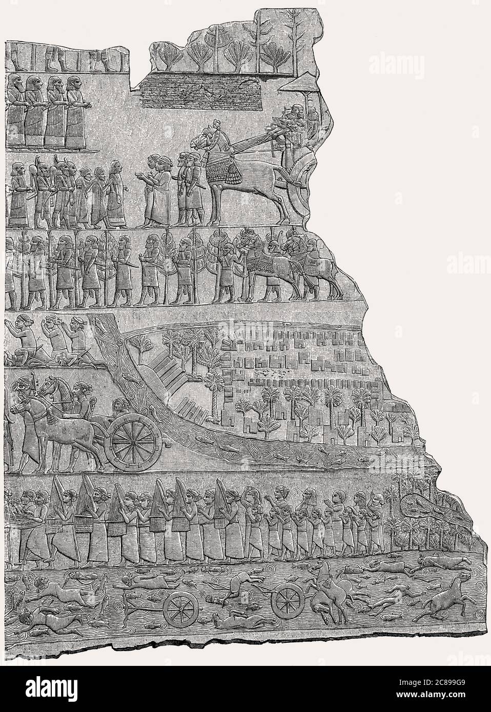 La Battaglia del fiume Umai, in c.. 653 BCE Foto Stock