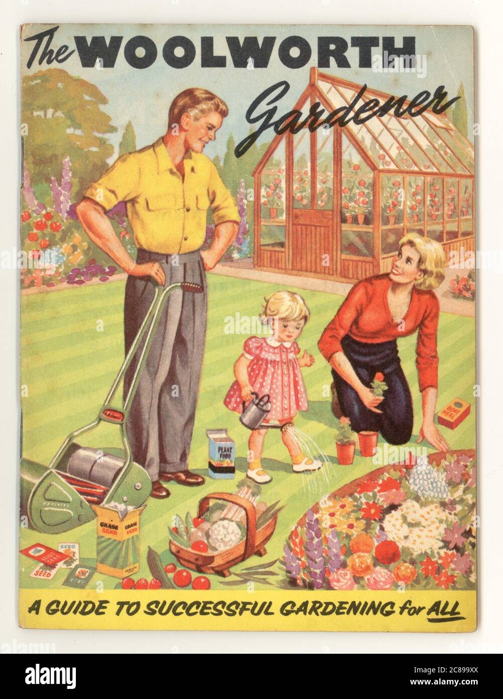 Volantino di giardinaggio di Woolworth vintage - 'una guida al giardinaggio di successo per tutti' circa 1950's U.K. Foto Stock