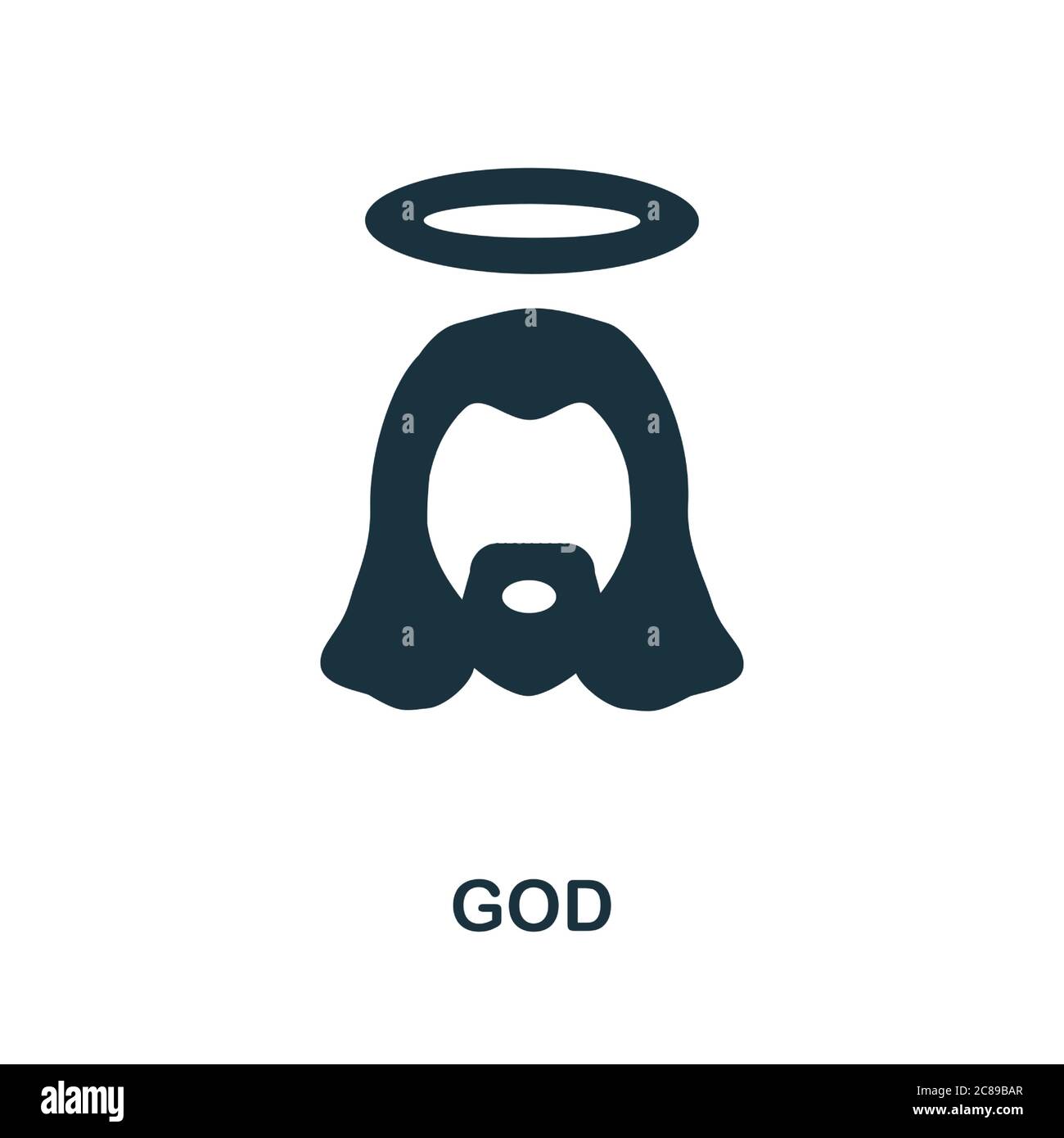 Icona di Dio. Elemento semplice dalla raccolta di religione. Icona di Dio creativo per il web design, modelli, infografiche e altro ancora Illustrazione Vettoriale