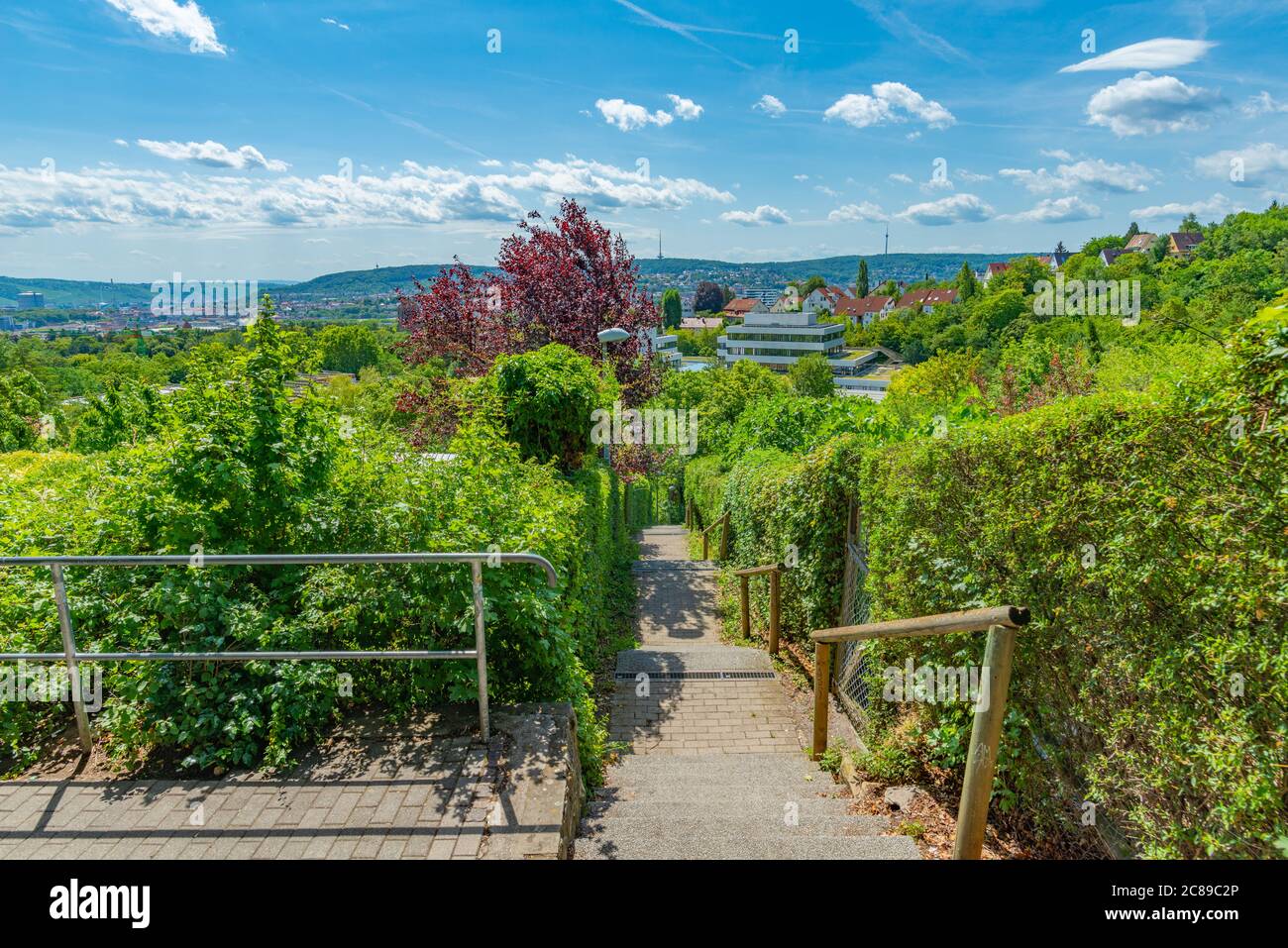 Friedrich-Keller-Staffel, passi pubblici che collegano la città alta e bassa, Stoccarda, Baden-Württemberg, Germania meridionale, Europa Foto Stock