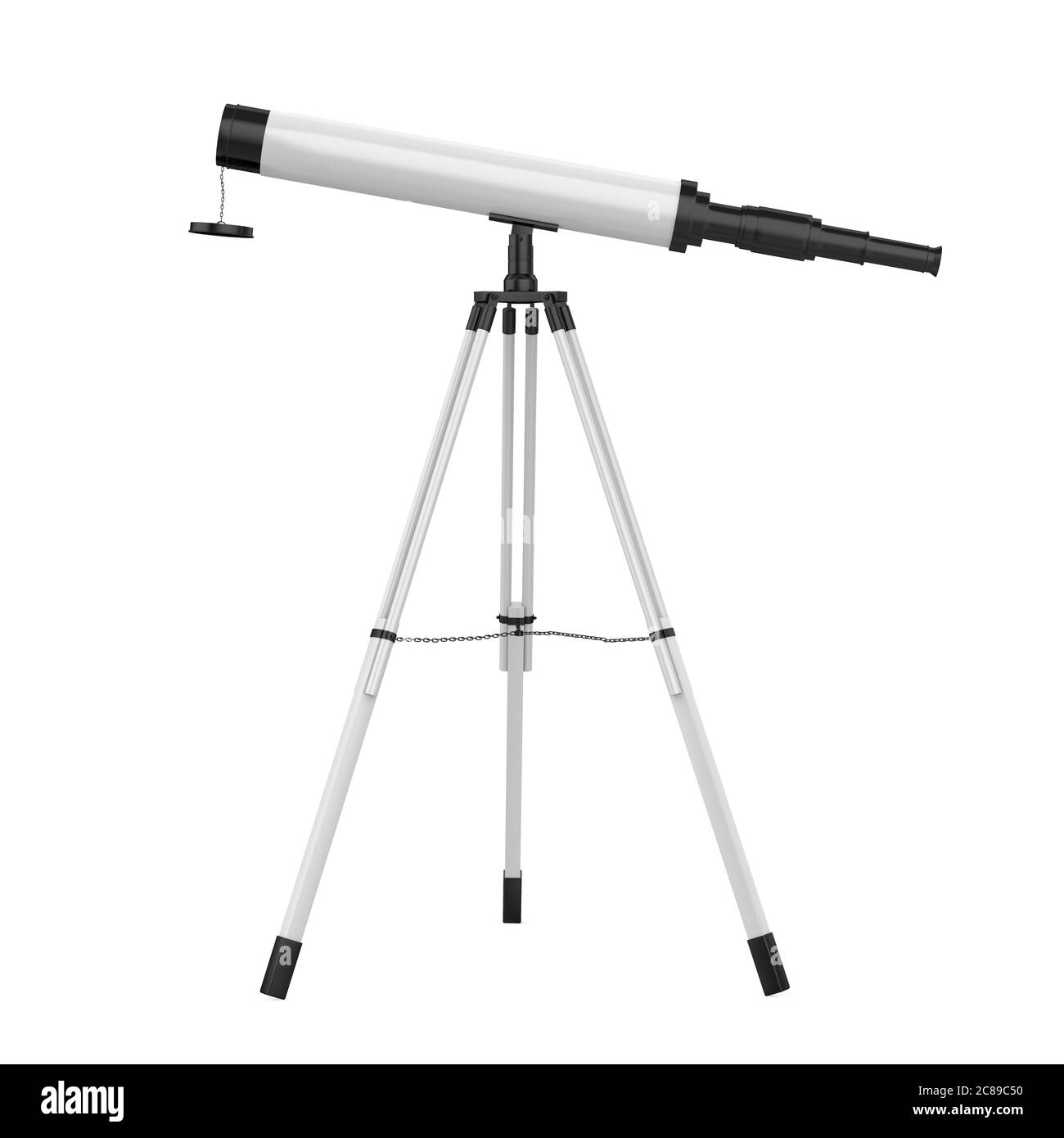 Telescopio isolato Foto Stock