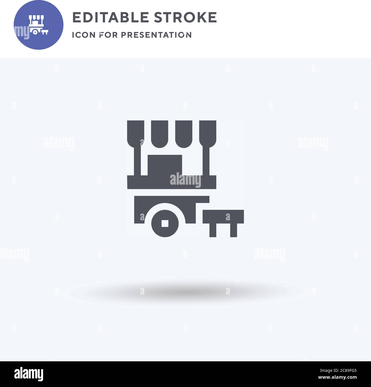 Vettore icona Street Food, segno piatto riempito, pittogramma solido isolato su bianco, illustrazione del logo. Street Food icona per la presentazione. Illustrazione Vettoriale