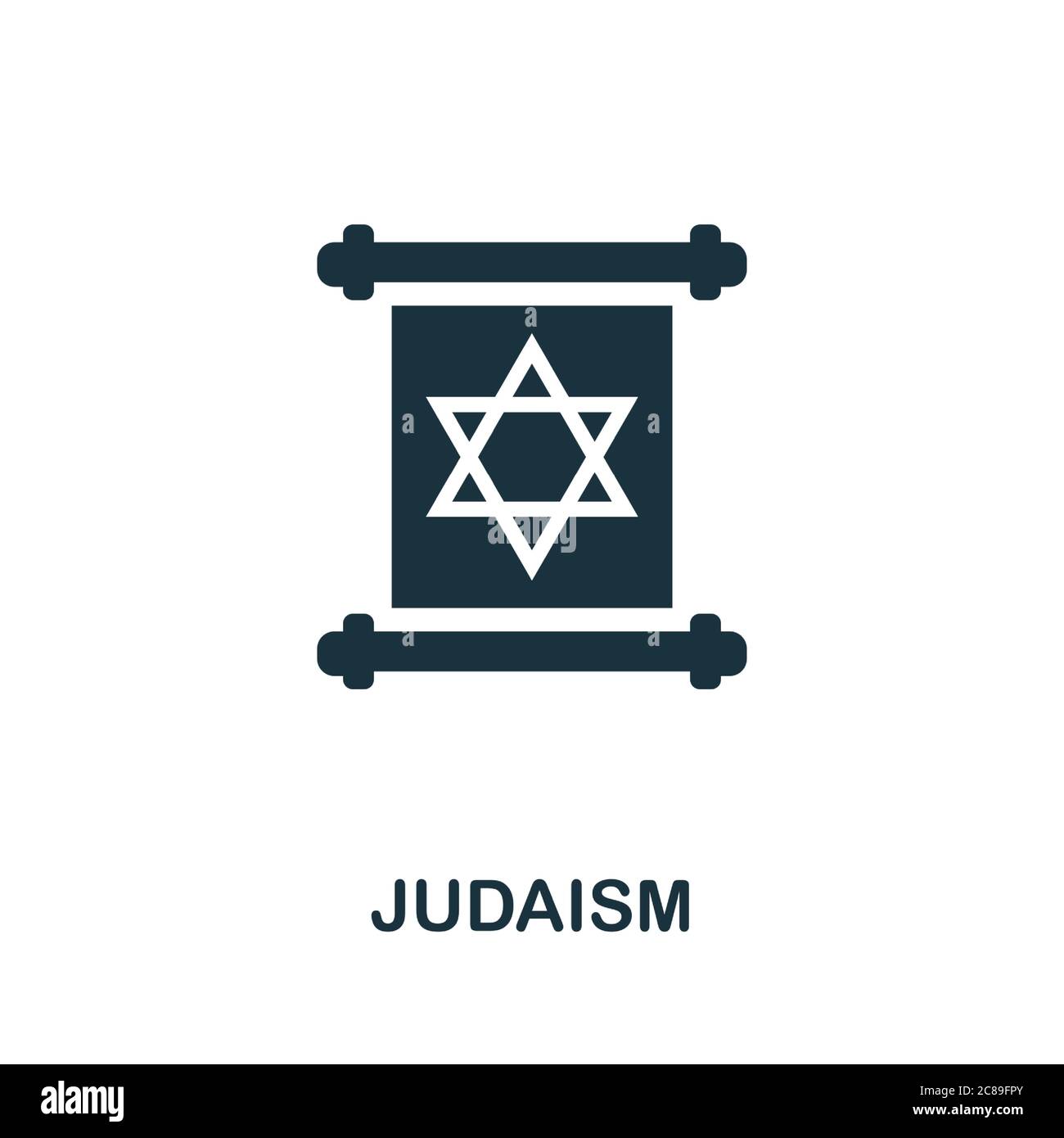 Icona del giudaismo. Elemento semplice dalla raccolta di religione. Icona Creative Judaism per web design, modelli, infografiche e altro ancora Illustrazione Vettoriale
