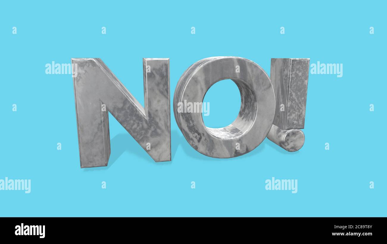nessun segno illustrazione rendering 3d su sfondo blu Foto Stock