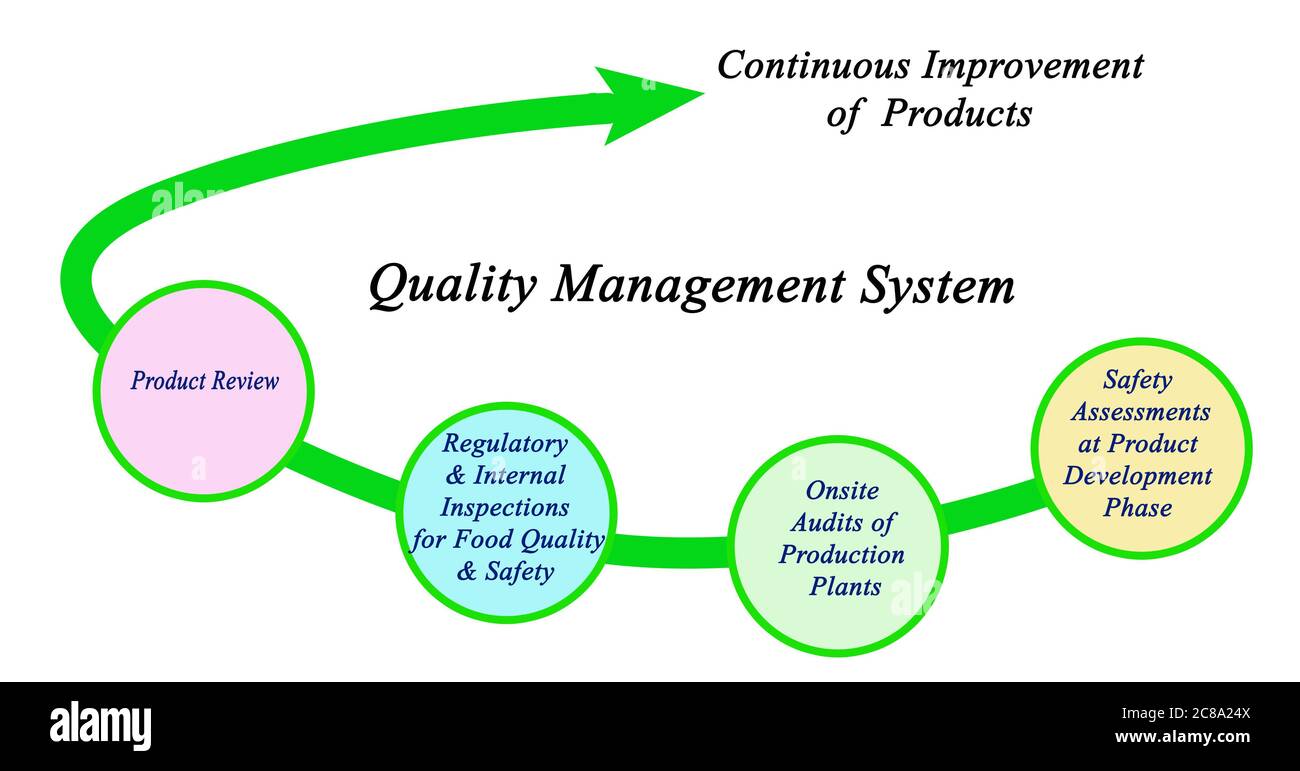 Componenti del sistema di gestione della qualità Foto Stock