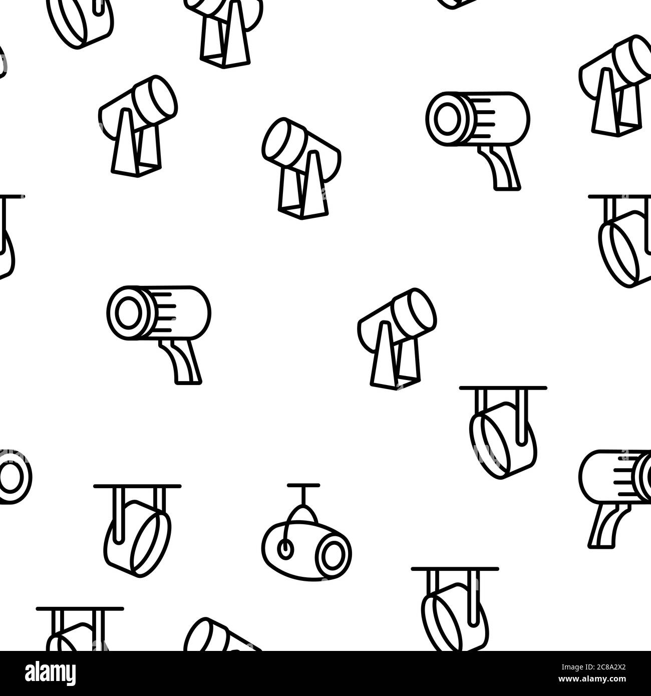 Strumento lampada a riflettore motivo senza giunture vettoriale Illustrazione Vettoriale