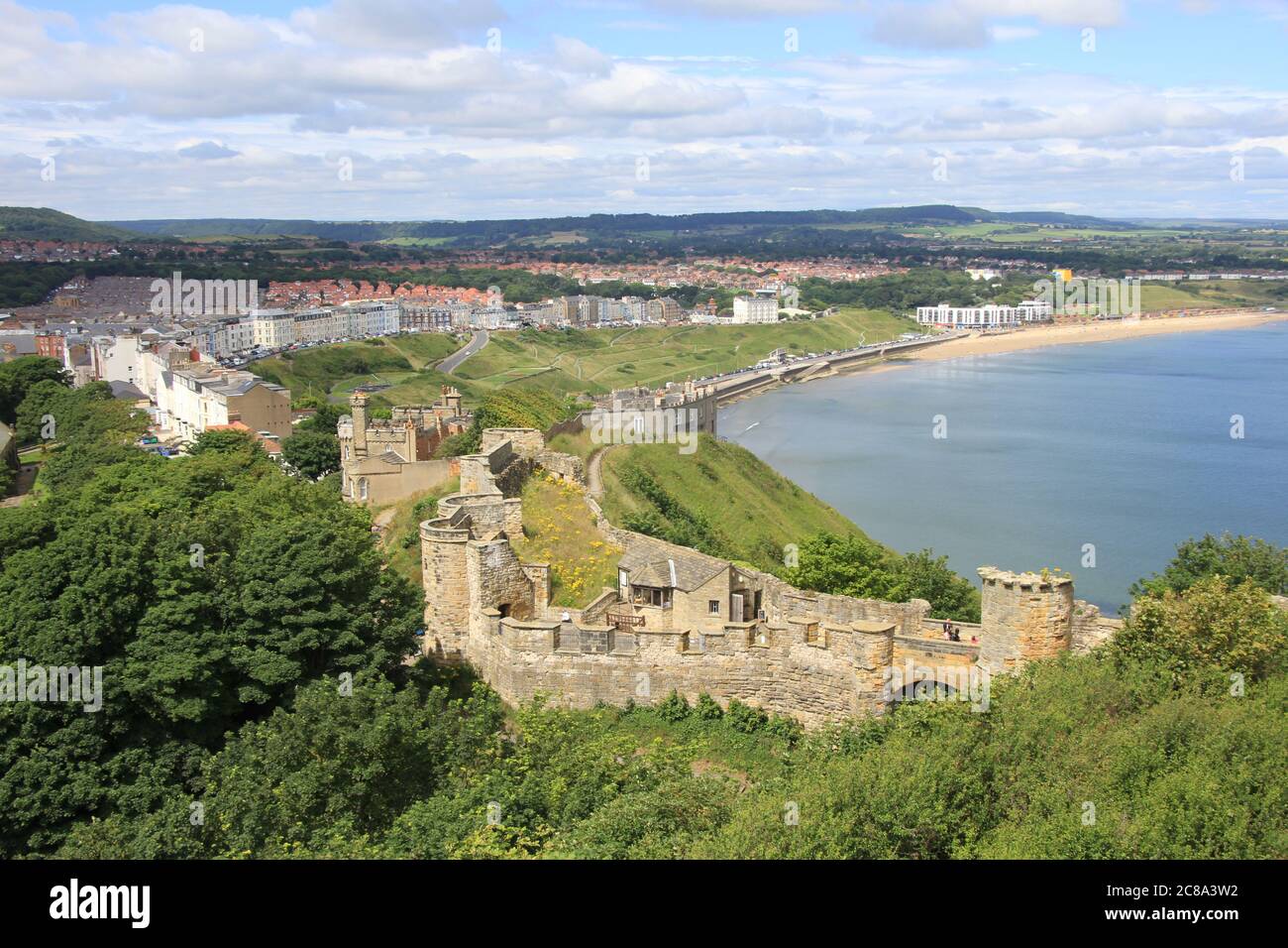 Paesaggi della città balneare di Sacrborough Foto Stock