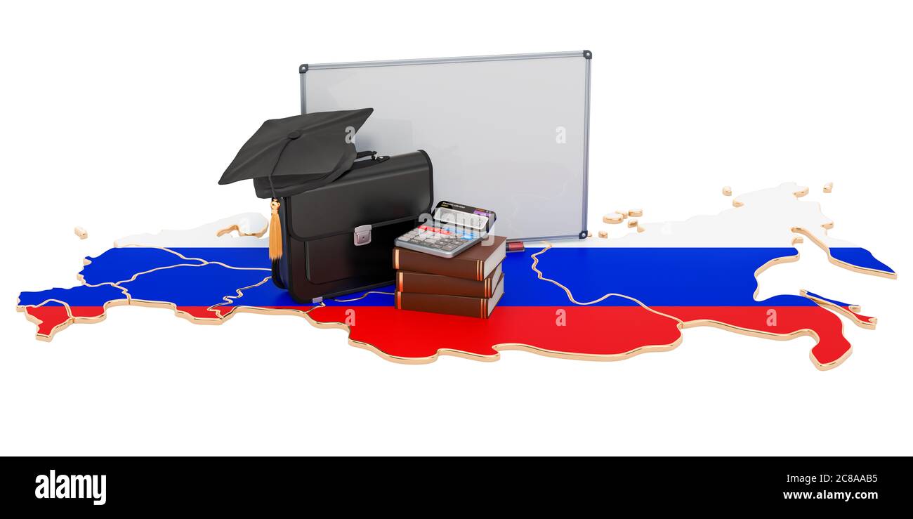 Business Education in Russia Concept, rendering 3D isolato su sfondo bianco Foto Stock