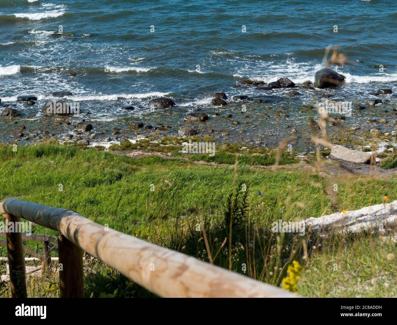 Steilküste am Kap Arkona auf der Insel Rügen Küste Strand Steinstrand Ostseeküste Ostsee Costa del Mar Baltico Capo Arkona Deutschland Foto Stock