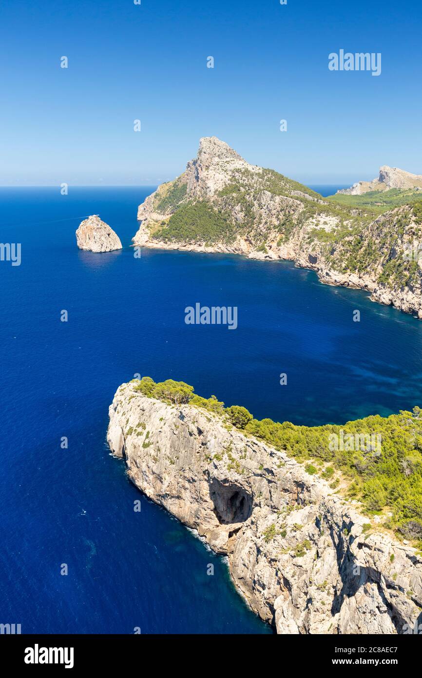 Vista di Capo Formentor vista da Mirador es Colomer, Maiorca Foto Stock