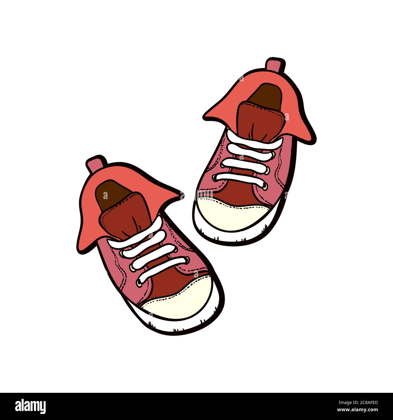 Scarpe da ginnastica isolate. Illustrazione vettoriale disegnata a mano  delle scarpe rosse. Stivali sportivi disegnati a mano per logo, poster,  cartolina, libretto di moda, volantino Immagine e Vettoriale - Alamy