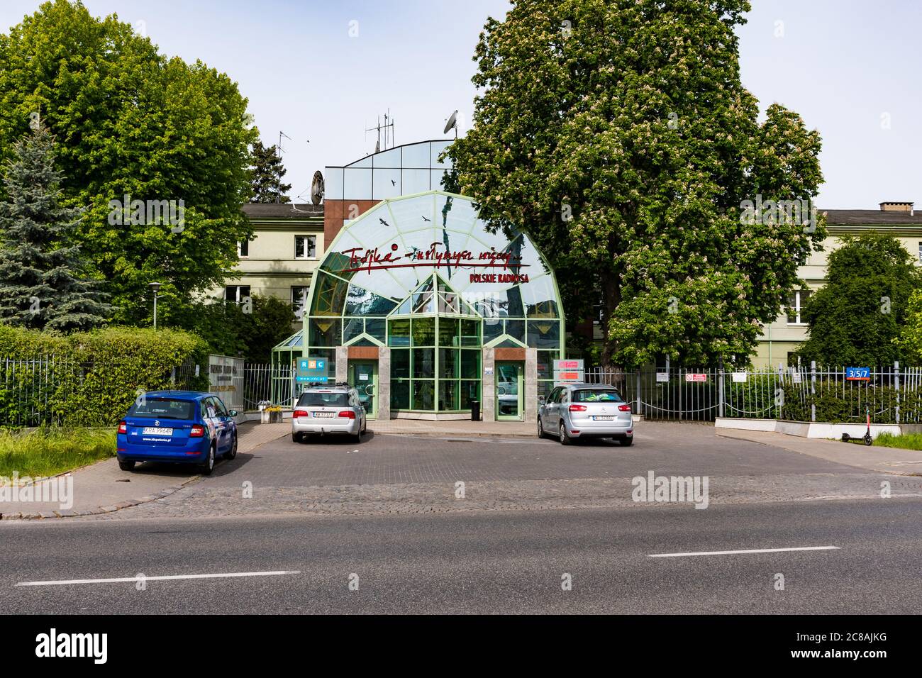 Varsavia, Polonia - 22 maggio 2020: Sede della stazione radio polacca "Polskie radio Programme Trzeci", chiamata anche "Trójka". Foto Stock