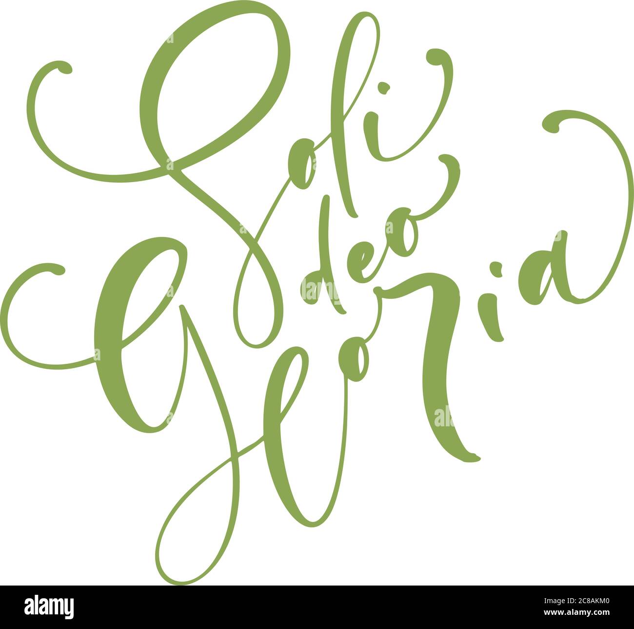 Testo con lettere vettoriali cristiane soli Deo Gloria. Gloria a Dio solo in inglese. Uno dei cinque punti della fondazione del protestante Illustrazione Vettoriale