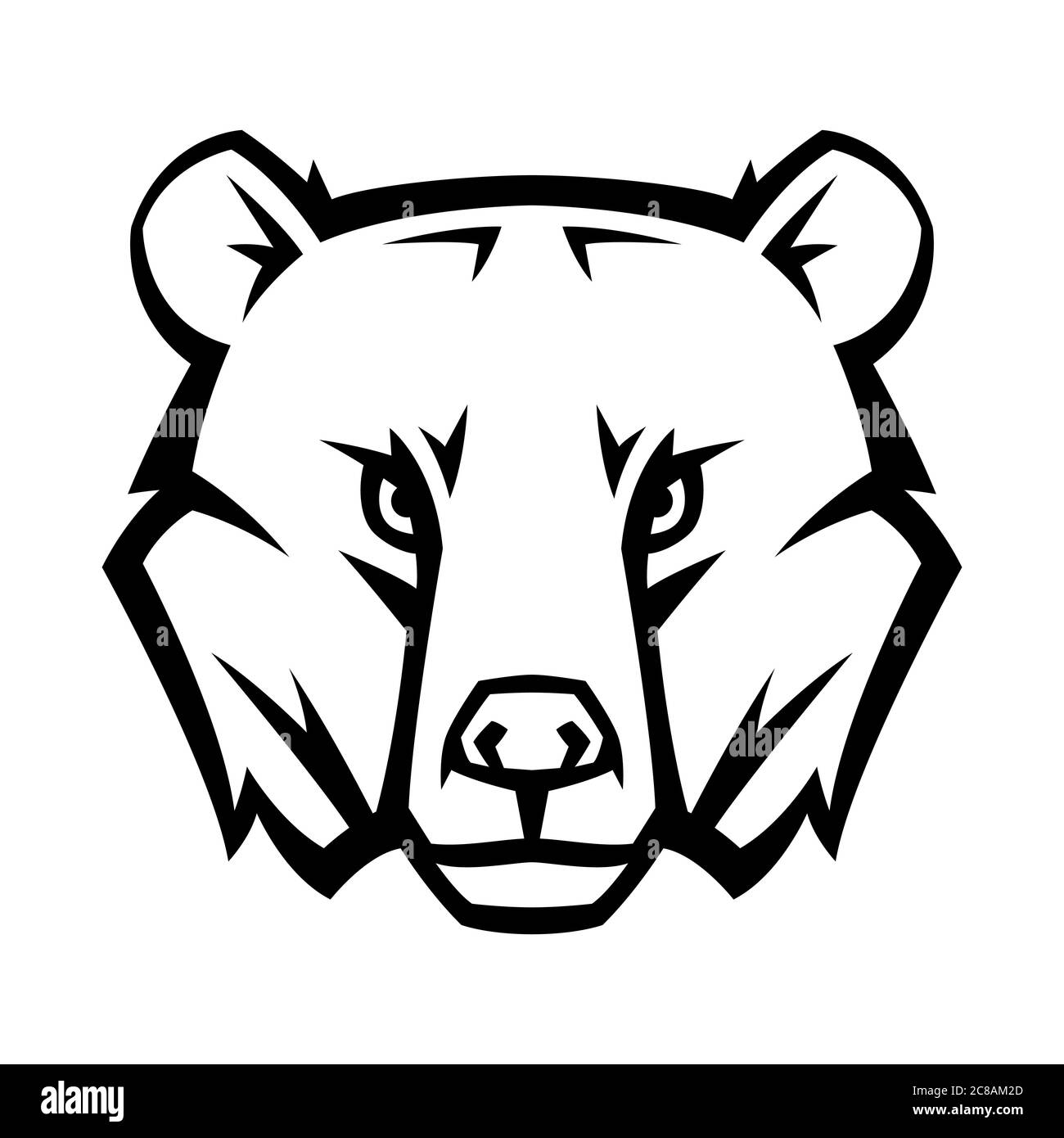 Testa dell'orso stilizzata Mascot. Illustrazione Vettoriale