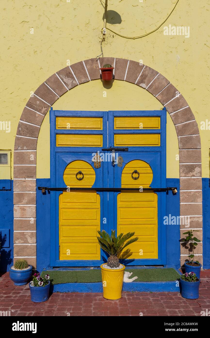 Essaouira è una città patrimonio dell'umanità dell'UNESCO sulla costa atlantica del Marocco. Foto Stock