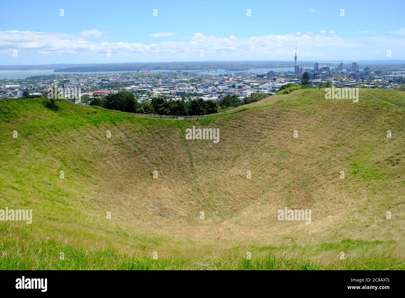 New Zealand Auckland - Monte Eden cratere vulcanico picco Foto Stock