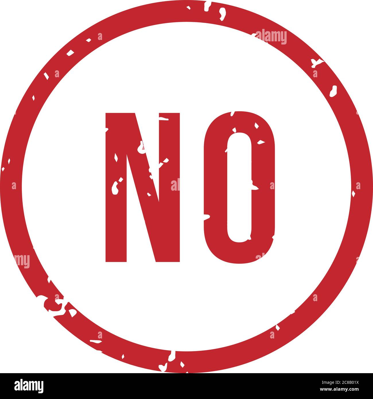 Nessun timbro in gomma nel telaio circolare. Rifiuto di rubare, rifiuto di contrassegnare documenti o documenti, segno negativo di rifiuto o rifiuto in cornice rotonda con scr Illustrazione Vettoriale