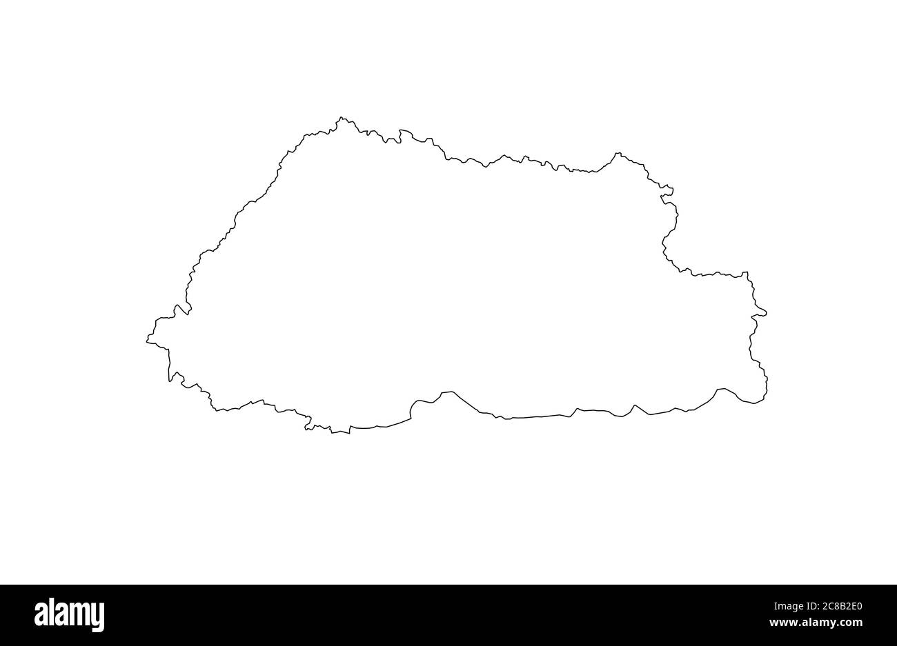 Mappa Bhutan contorno vettore Illustrazione Illustrazione Vettoriale