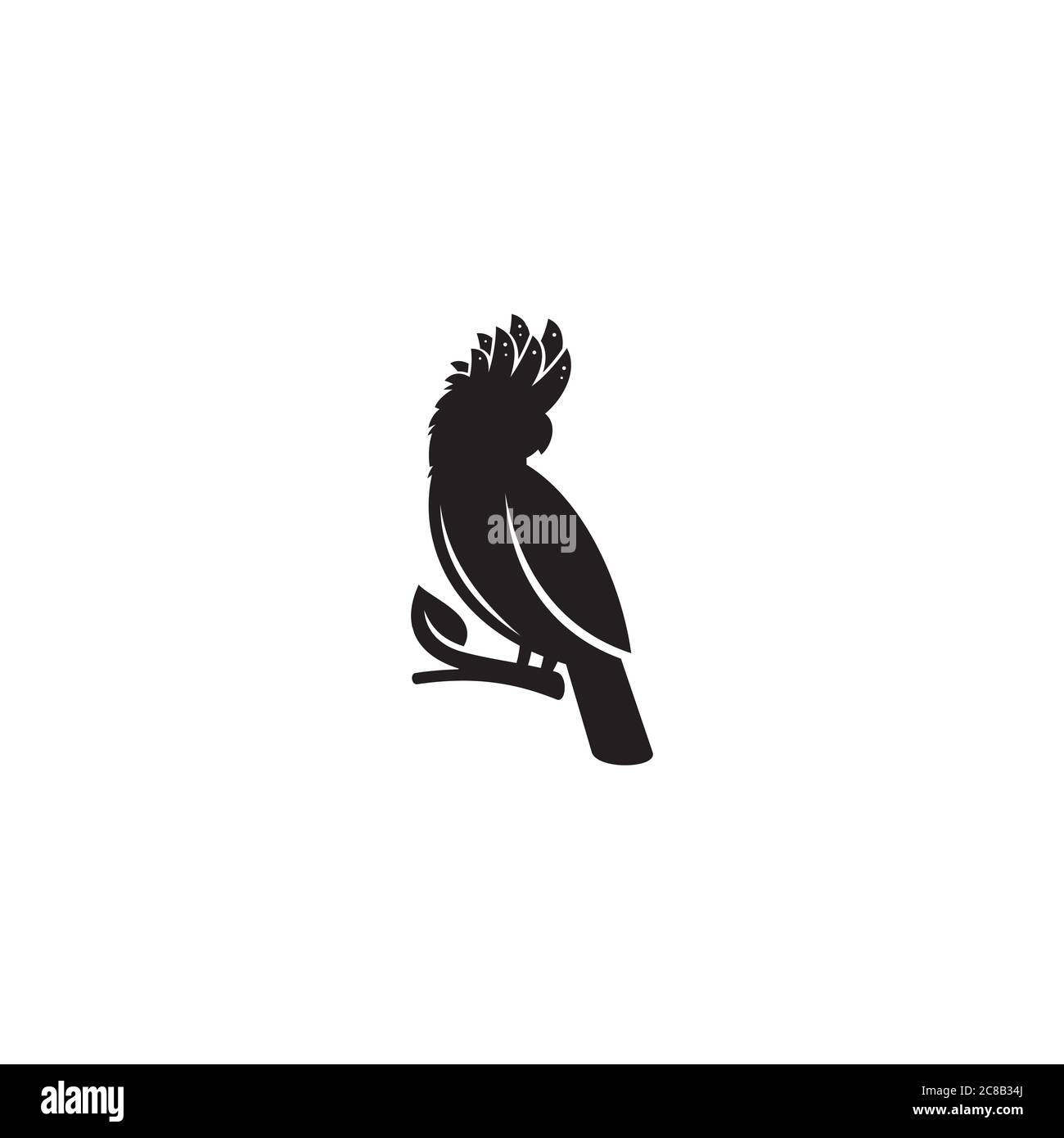 Logo Cockatoo nero / icona design Illustrazione Vettoriale