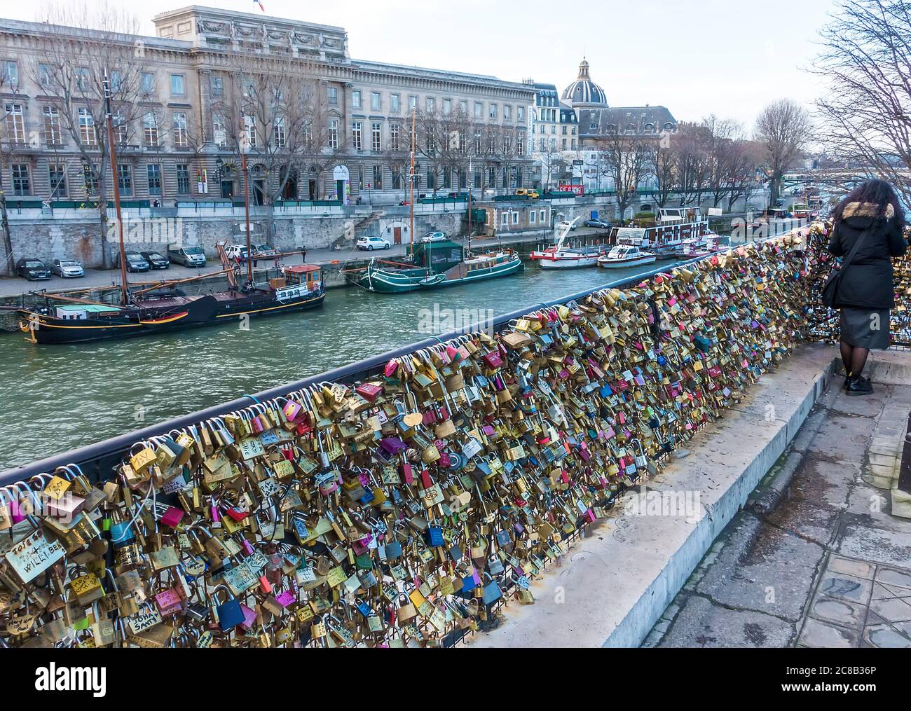 Lovelocks su Pont Neuf Parigi Francia Foto Stock