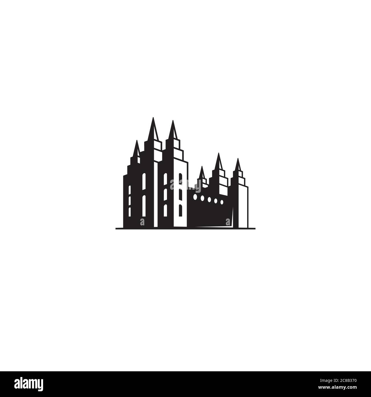 Logo Silhouette Castello / icona design Illustrazione Vettoriale