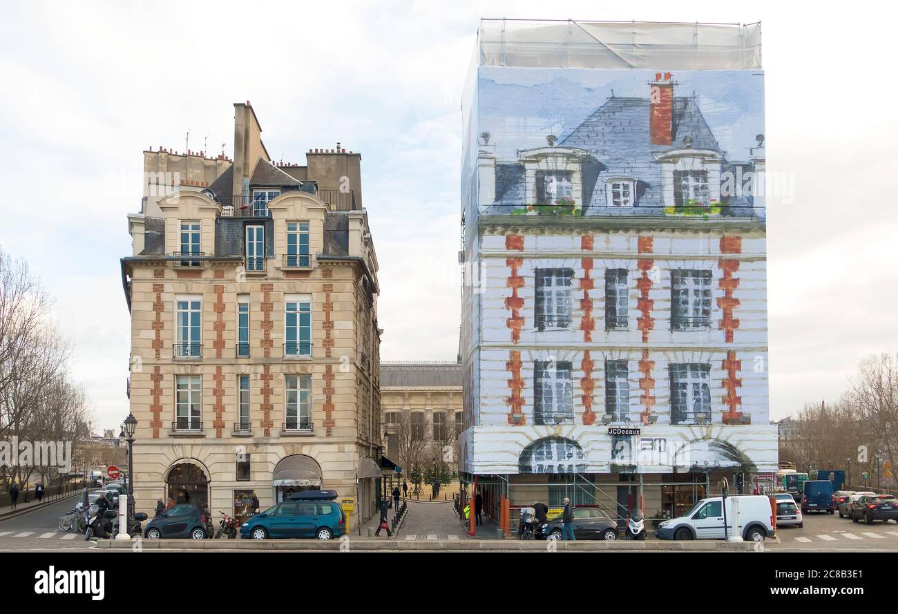 Ristrutturazione dell'edificio Parigi, Francia Foto Stock