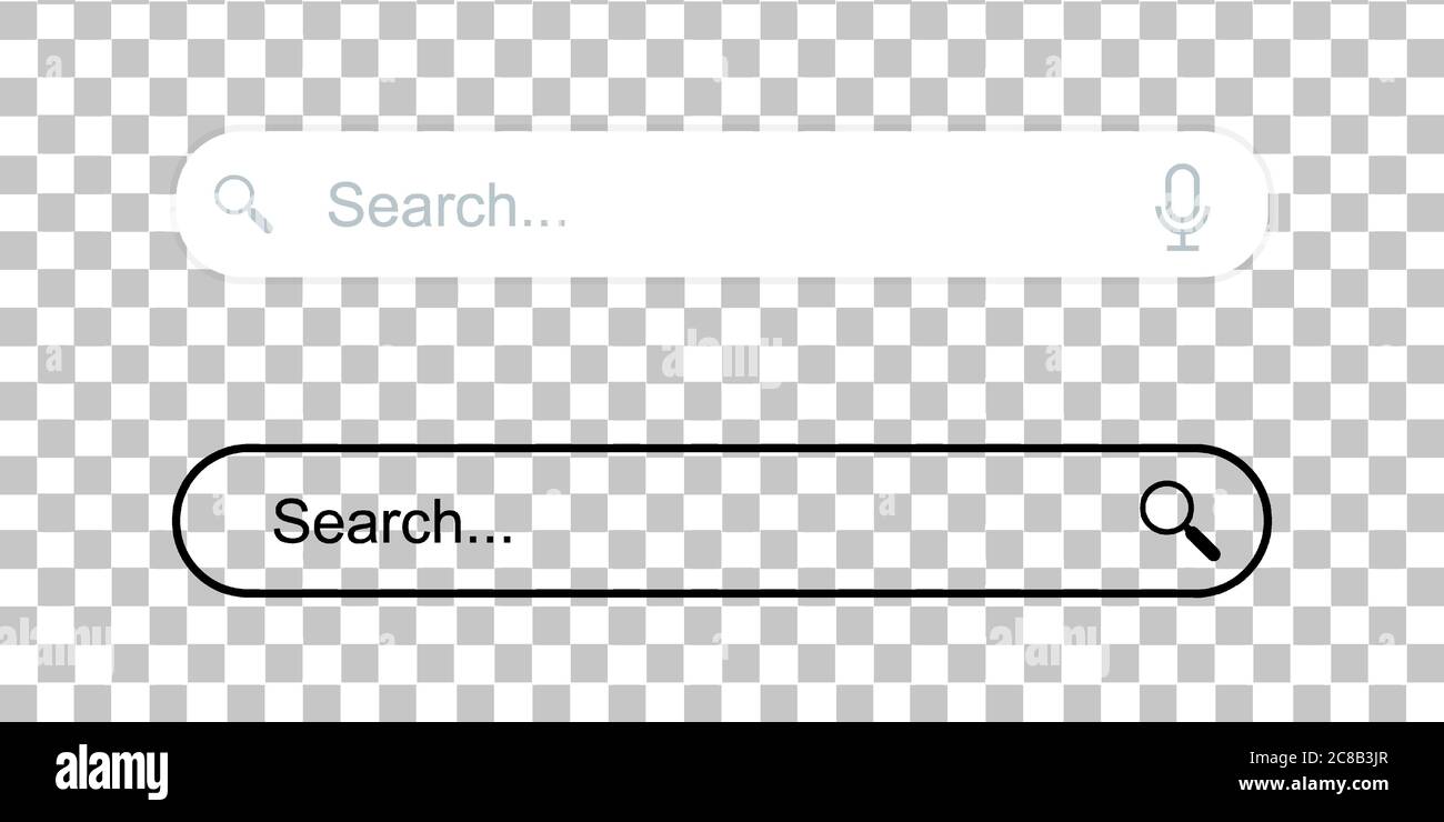 Icona della barra di navigazione e dell'indirizzo di ricerca. Elementi dell'interfaccia utente Web di progettazione della barra di ricerca. Disegno vettoriale. Illustrazione Vettoriale