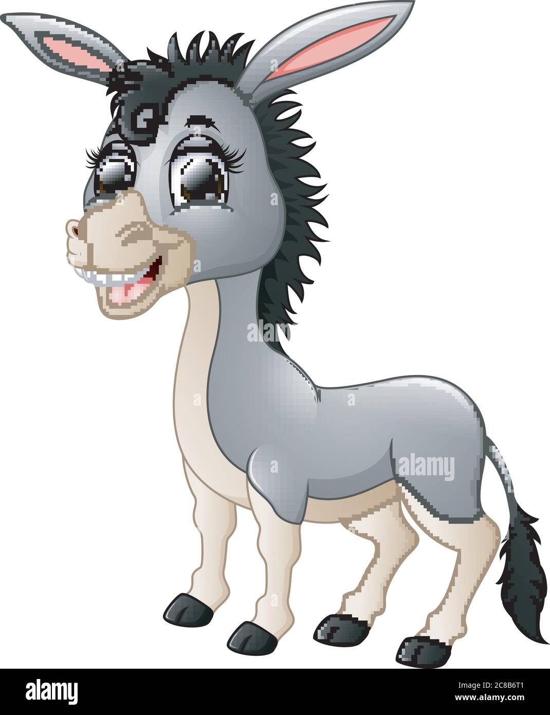 Illustrazione dell'asino Cartoon sorridente Illustrazione Vettoriale