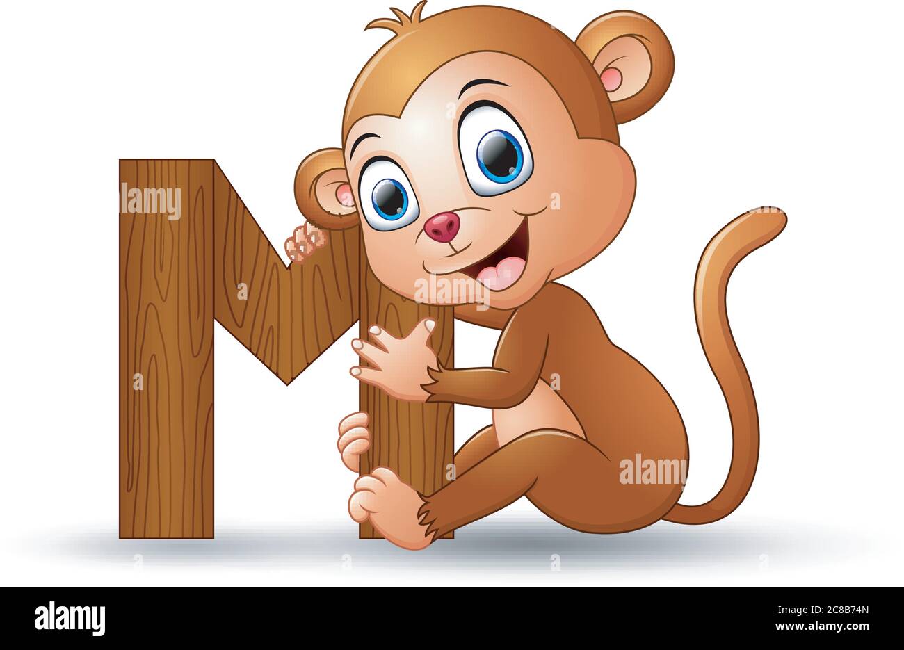 Alfabeto M con cartoni animati scimmia Immagine e Vettoriale - Alamy