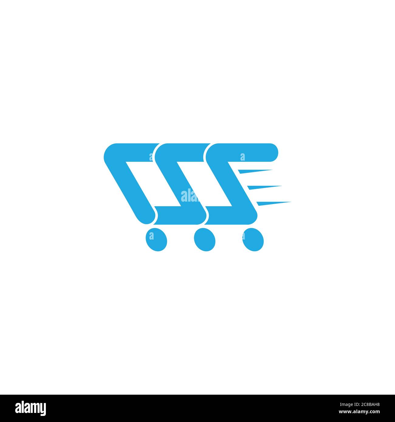 lettera s carrello di shopping disegno geometrico simbolo vettore logo Illustrazione Vettoriale