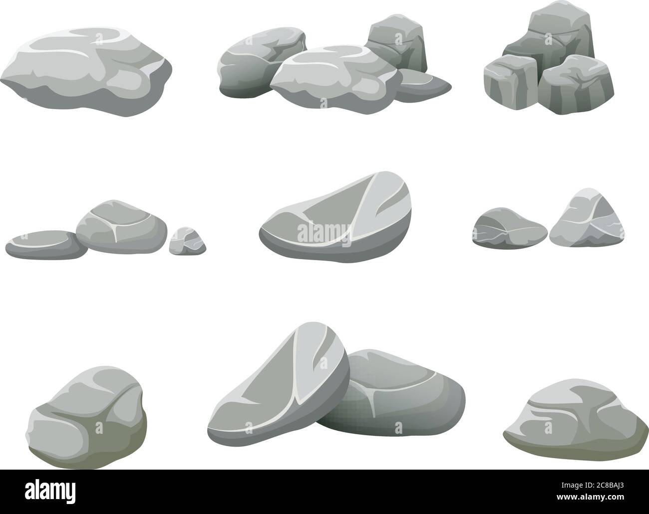 Illustrazione delle rocce su sfondo bianco Illustrazione Vettoriale