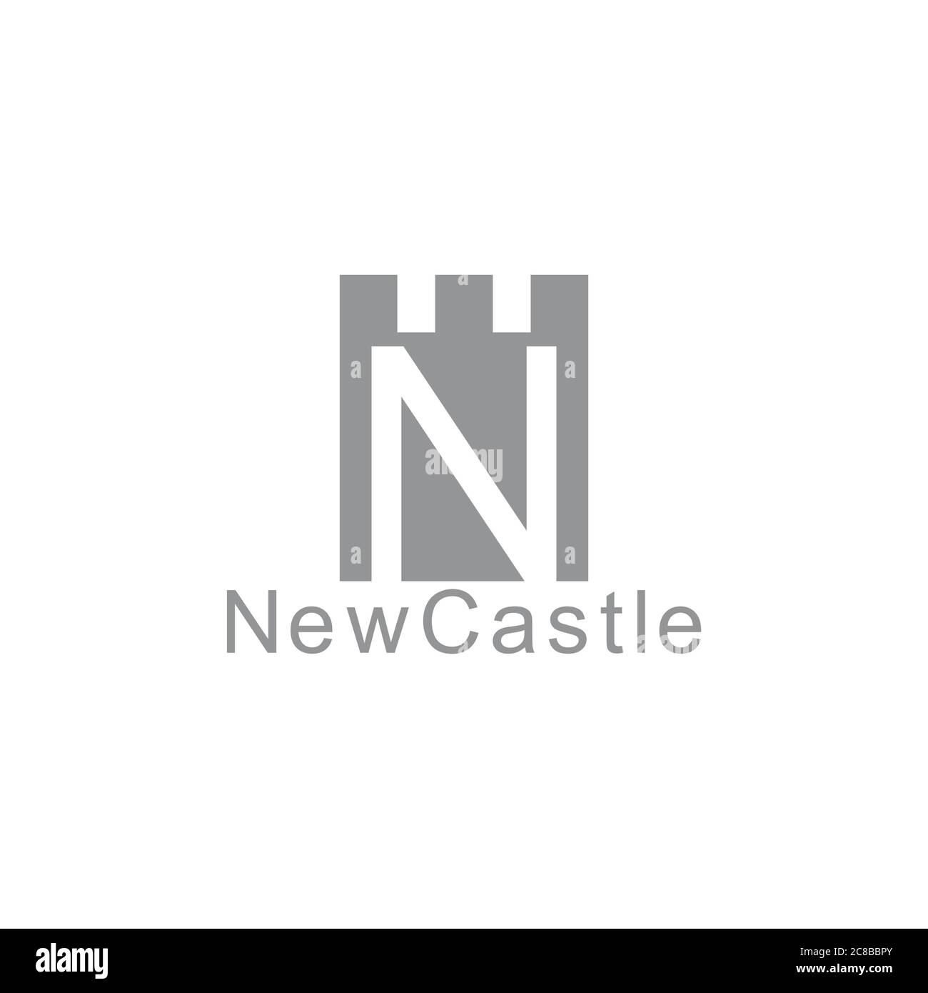 lettera n geometrico castello disegno vettore logo Illustrazione Vettoriale