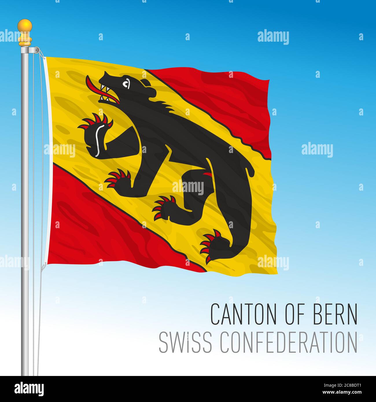 Cantone di Berna, bandiera ufficiale, Svizzera, paese europeo, illustrazione vettoriale Illustrazione Vettoriale