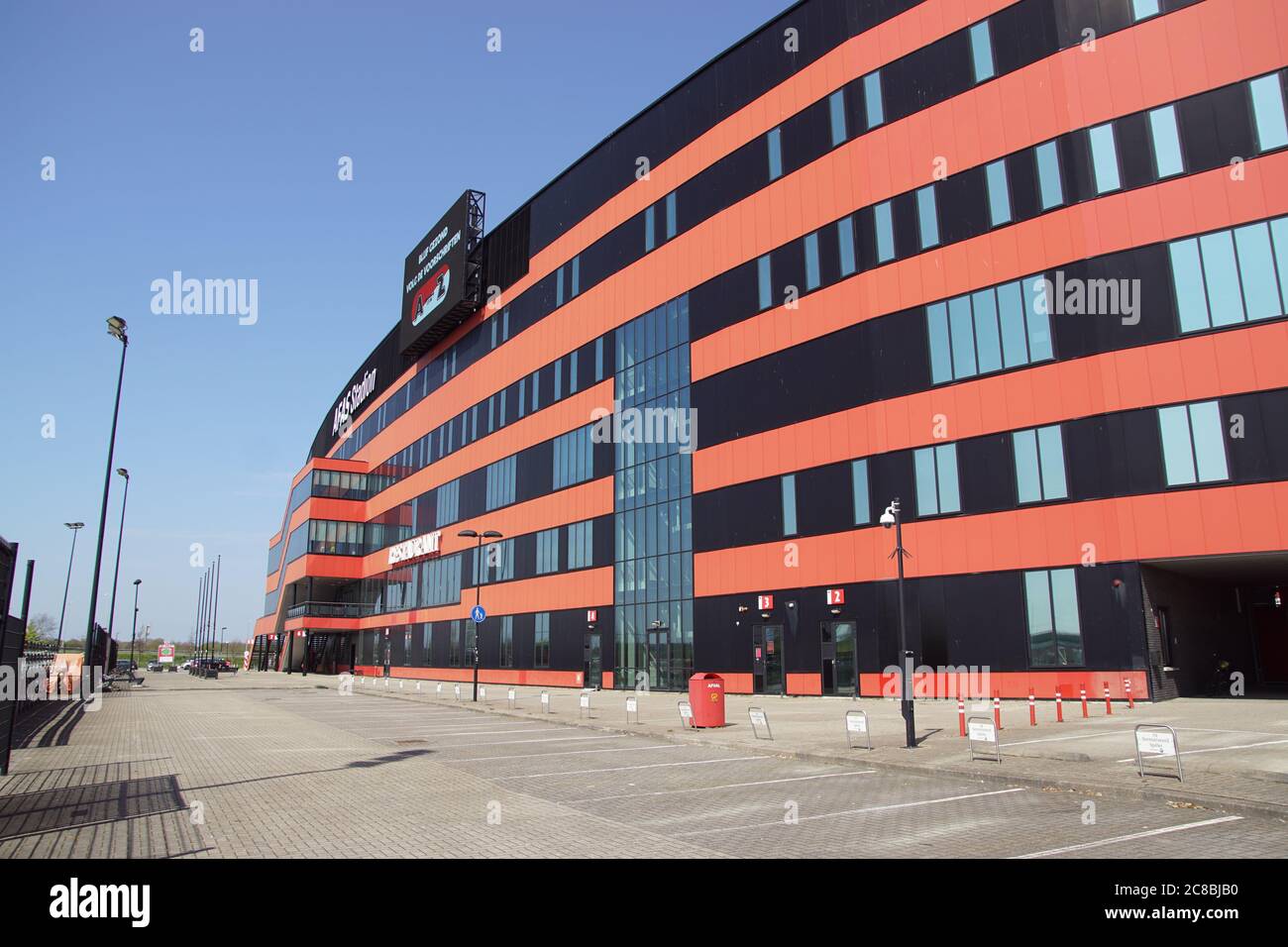 Stadio di calcio AFAS (AFAS Stadion) della squadra di calcio AZ Alkmaar nella Provincia Olandese del Nord Olanda. Paesi Bassi, aprile Foto Stock