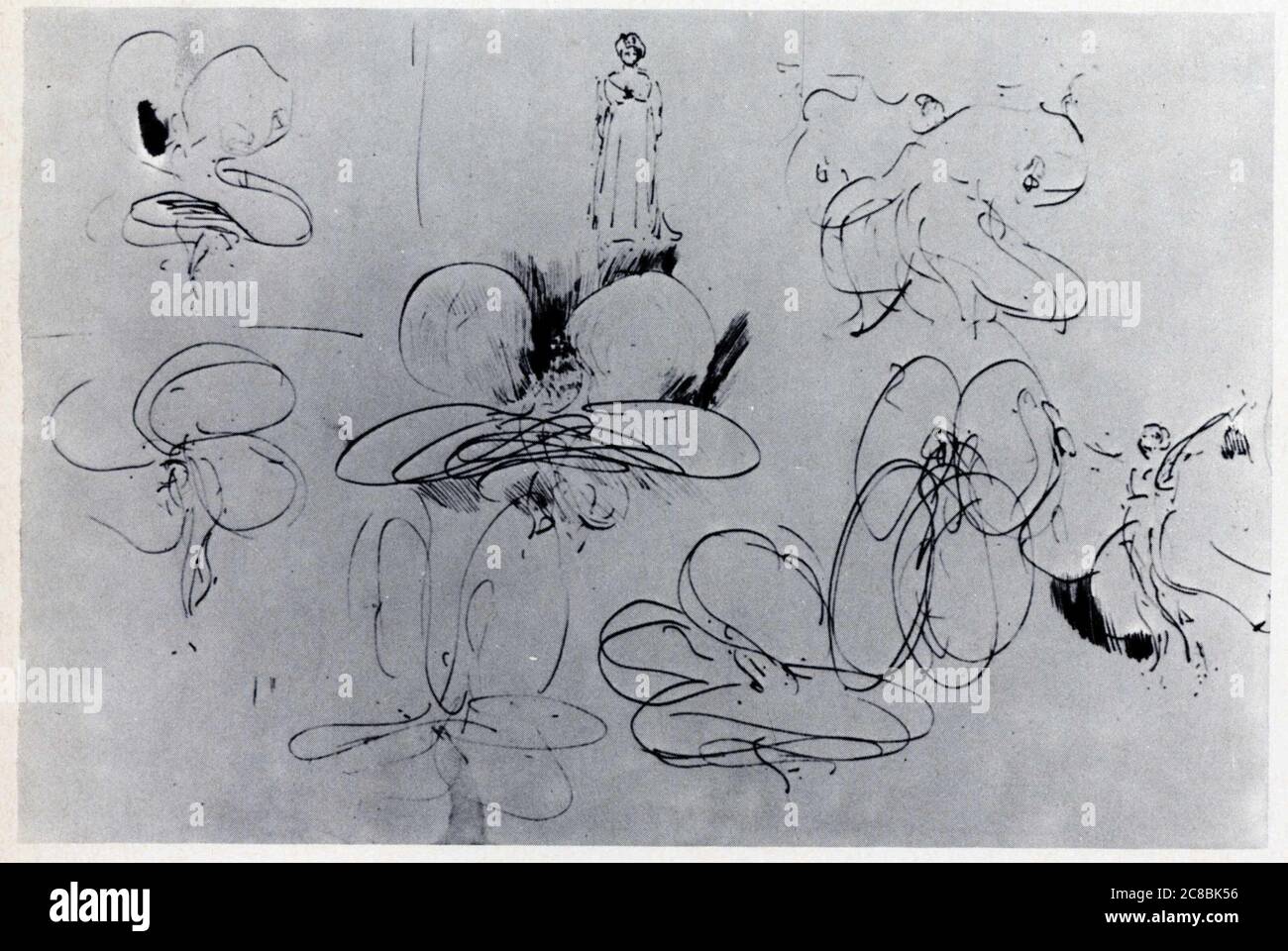 James Abbott Whistler (1834-1903). Feuillet des études sur la danse de Loie Fuller. 1895. Foto Stock