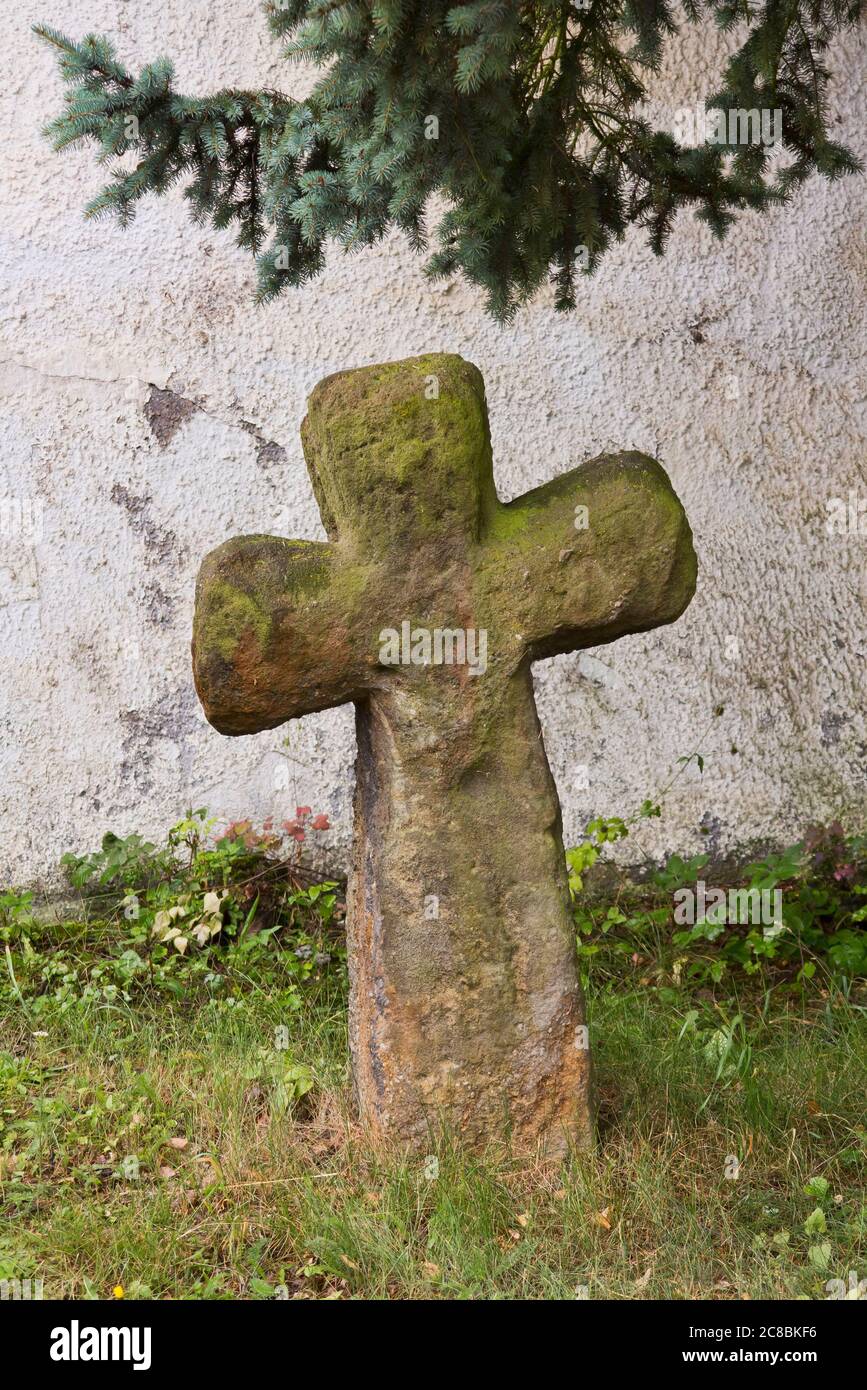 La conciliazione croce è una croce di pietra costruite prevalentemente sul terreno, dove divenne un crimine capitale o di emergenza Foto Stock