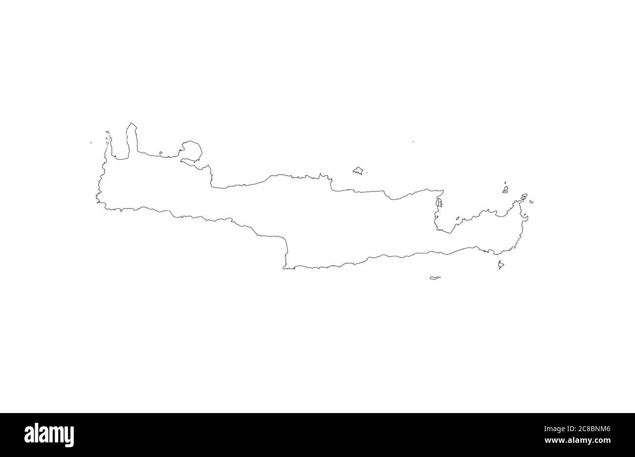 Mappa di Creta isola vettore illustrazione Illustrazione Vettoriale