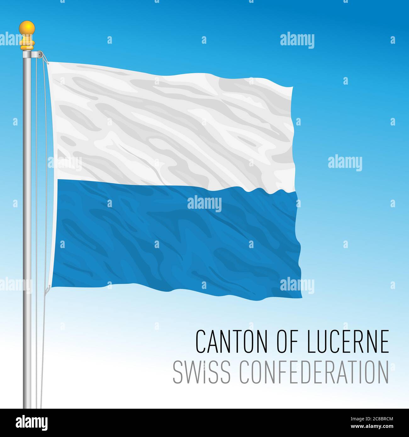 Cantone di Lucerna, bandiera ufficiale, Svizzera, paese europeo, illustrazione vettoriale Illustrazione Vettoriale