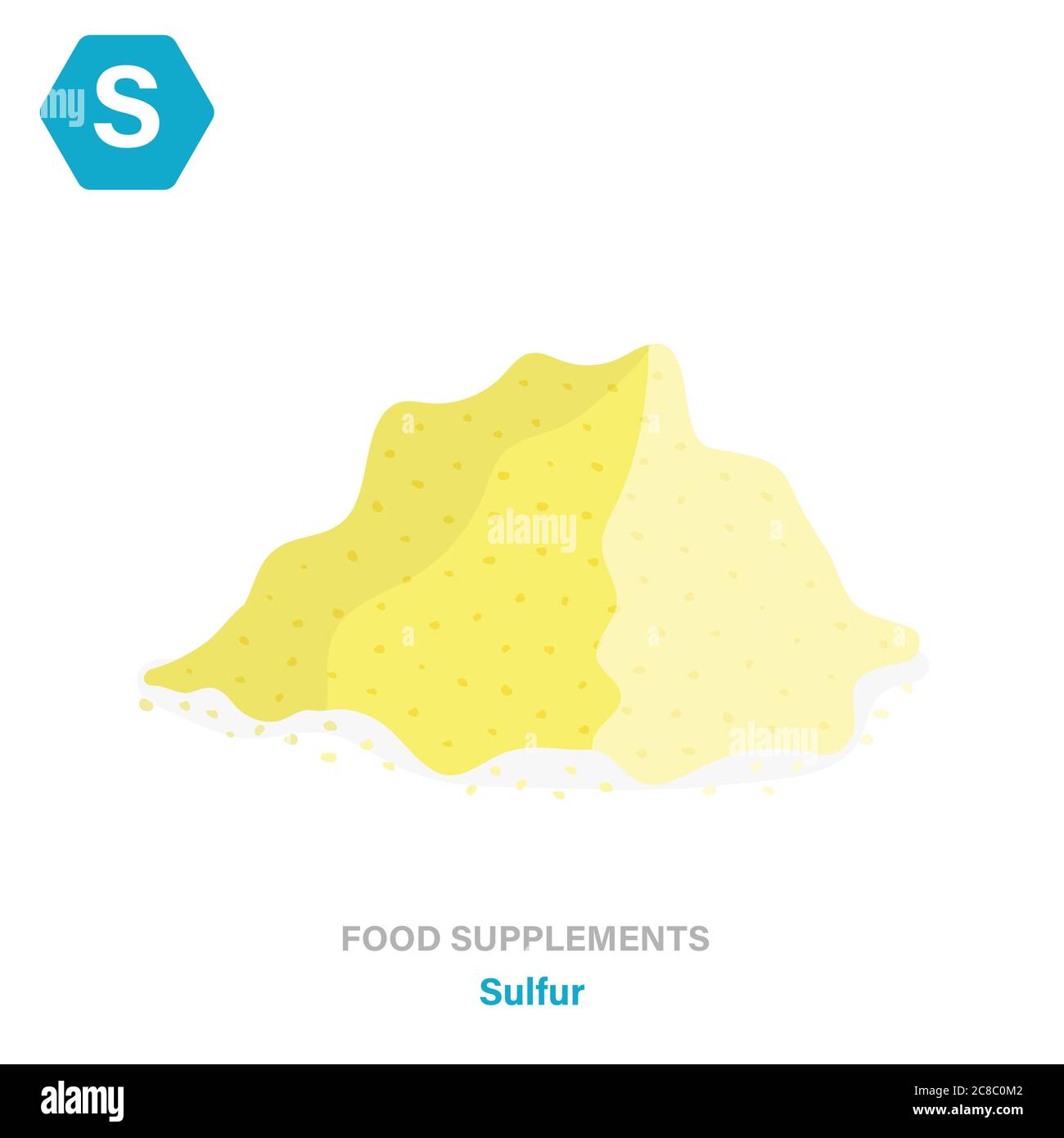 Vettore piatto isolato icona di integratori alimentari -zolfo Illustrazione Vettoriale