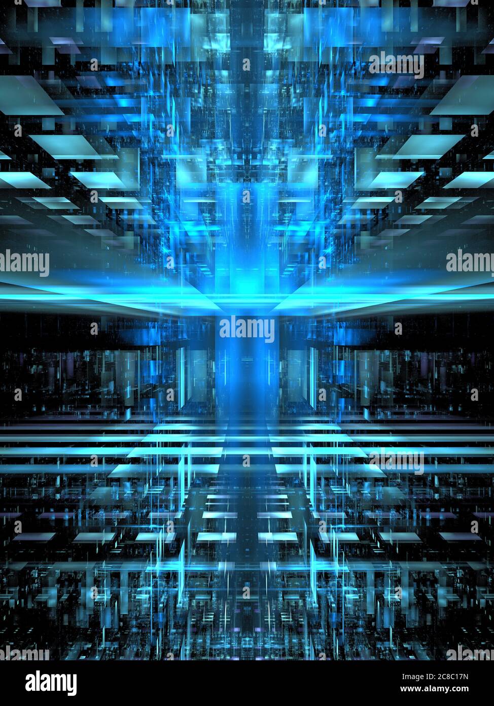 strutture grafiche tridimensionali per i temi della tecnologia, della comunicazione, dell'informazione digitale Foto Stock